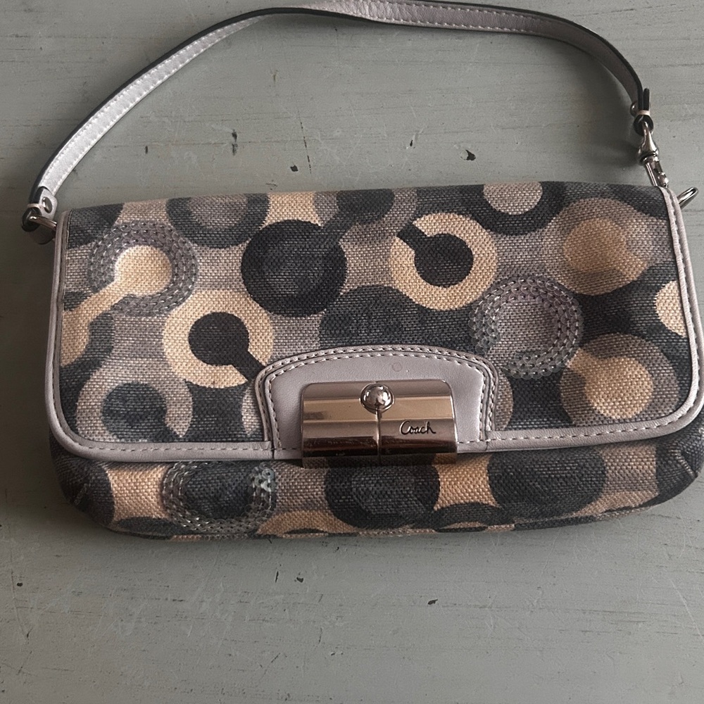 Coach Kristin sequinOp Art canvas blue and Cream Patterned Women's Bag